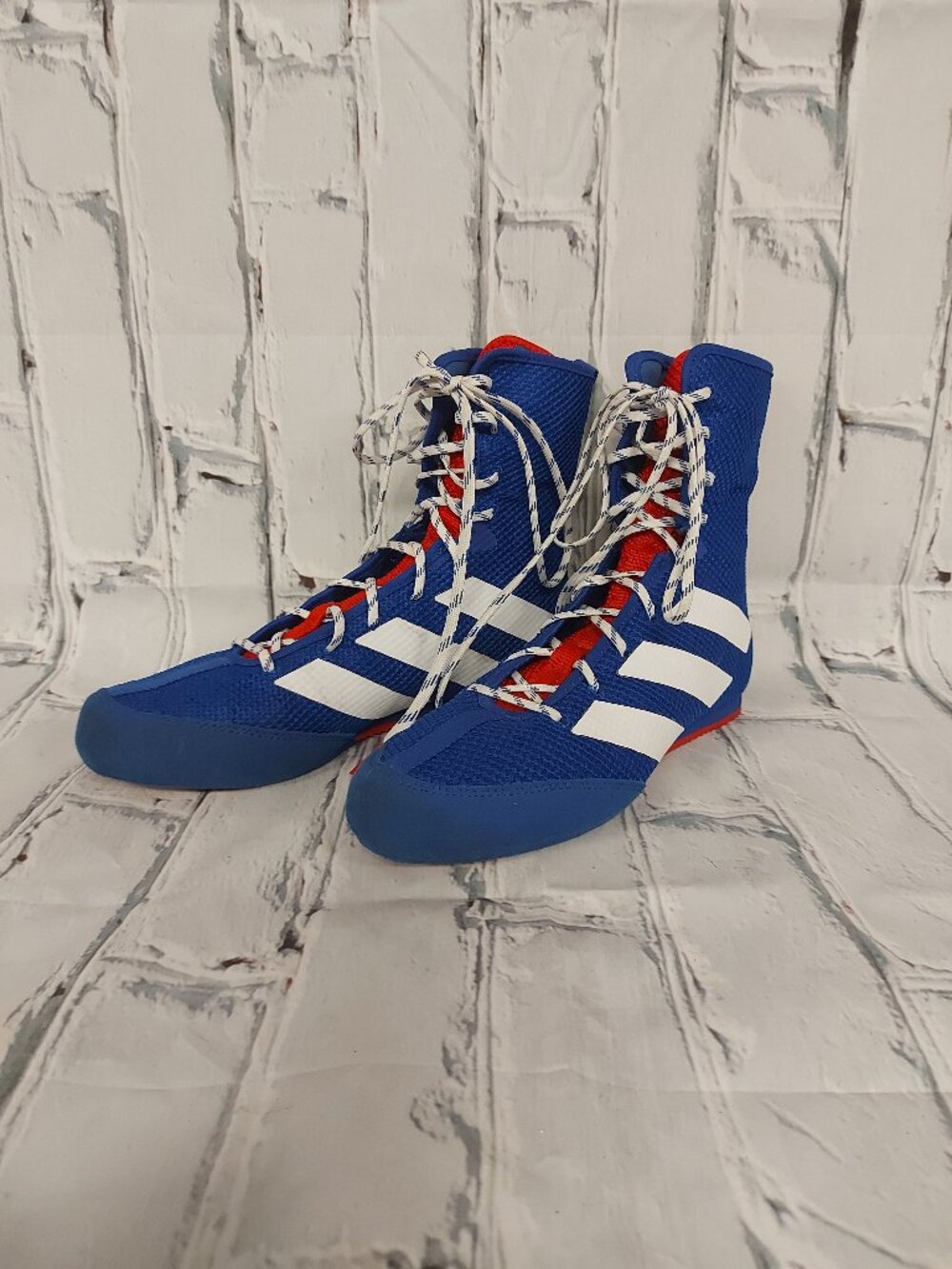 Adidas Blue Red High Top Boxing Wrestling Shoes Size 5